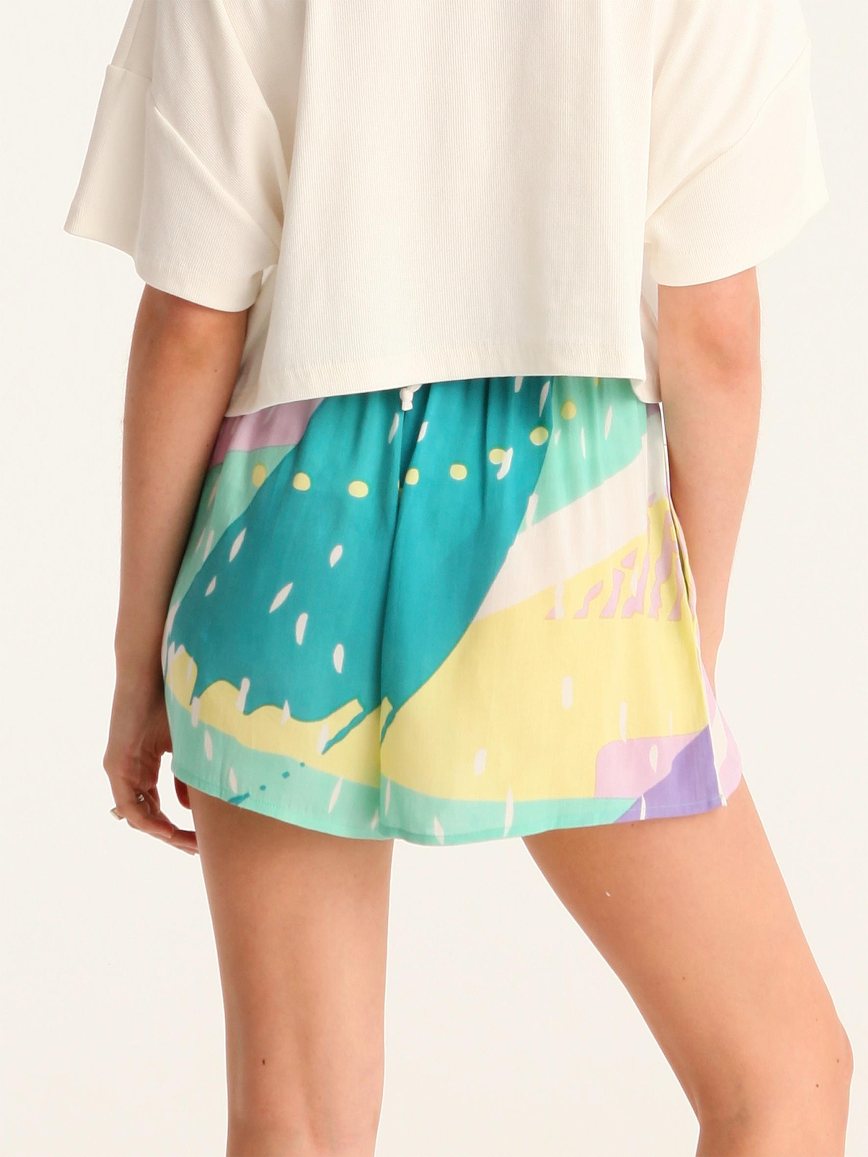 Women’s Pastel Abstract Colorblock Resort Shorts - view 5