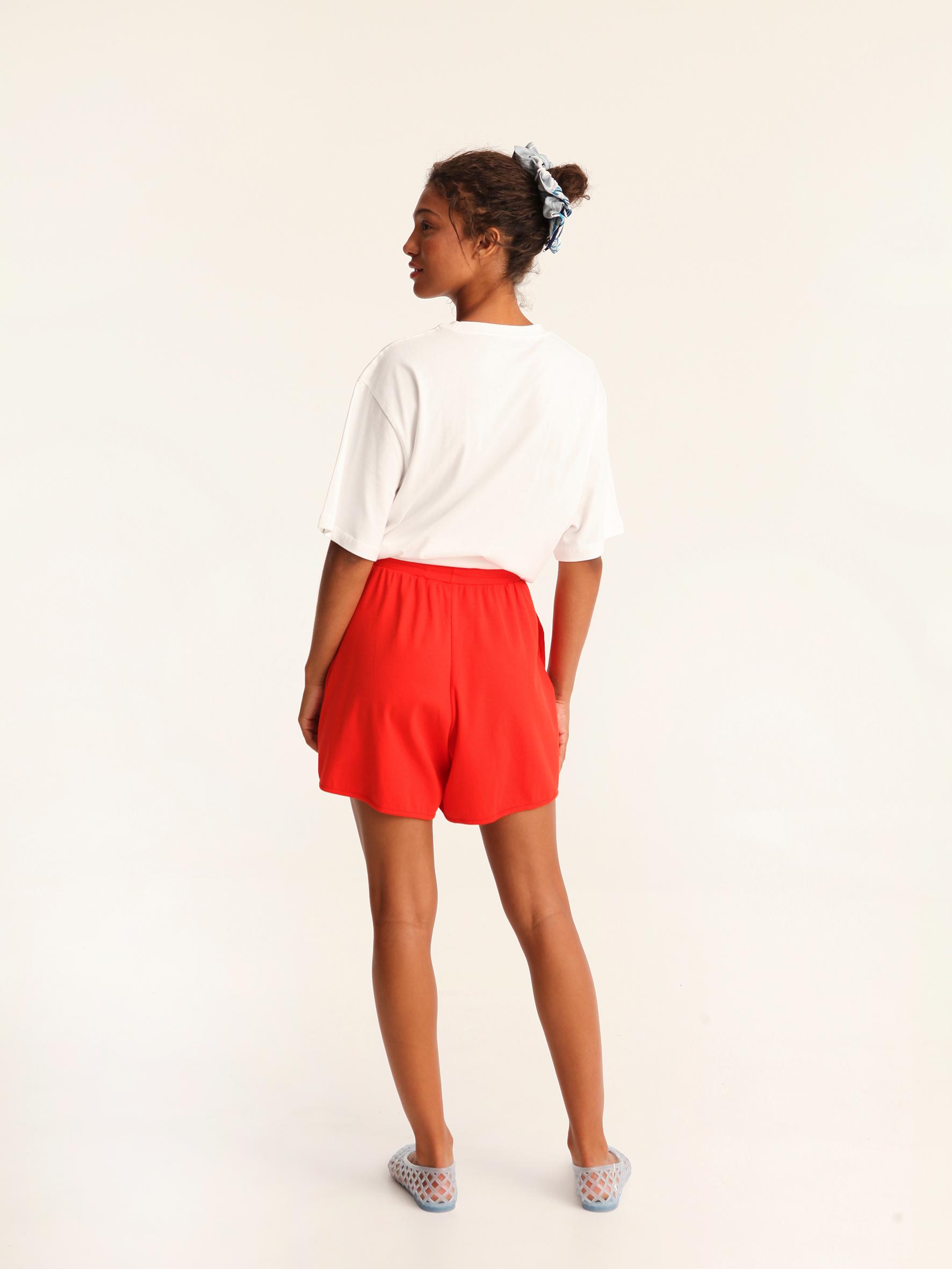 Women’s Vibrant Red Relaxed High Rise Resort Shorts - view 3